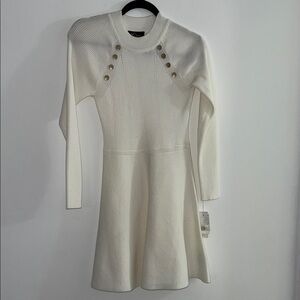 BCX White Ribbed Knit Dress